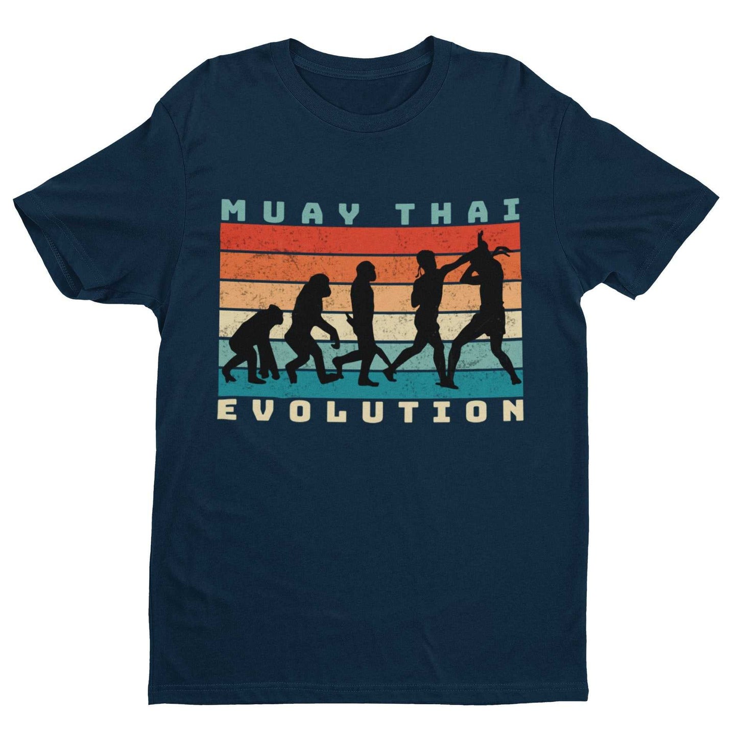 EVOLUTION OF MUAY THAI Funny T-Shirt Ape To Thai Boxing Combat Sport Fitness T-Shirt