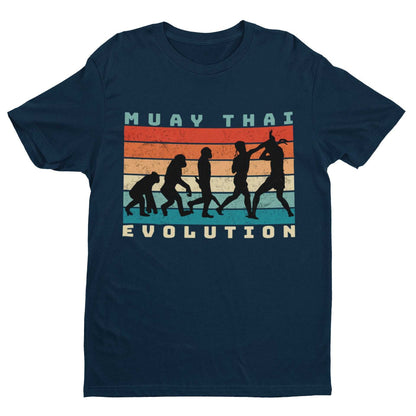 EVOLUTION OF MUAY THAI Funny T-Shirt Ape To Thai Boxing Combat Sport Fitness T-Shirt