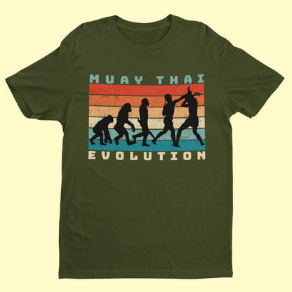 EVOLUTION OF MUAY THAI Funny T-Shirt Ape To Thai Boxing Combat Sport Fitness T-Shirt