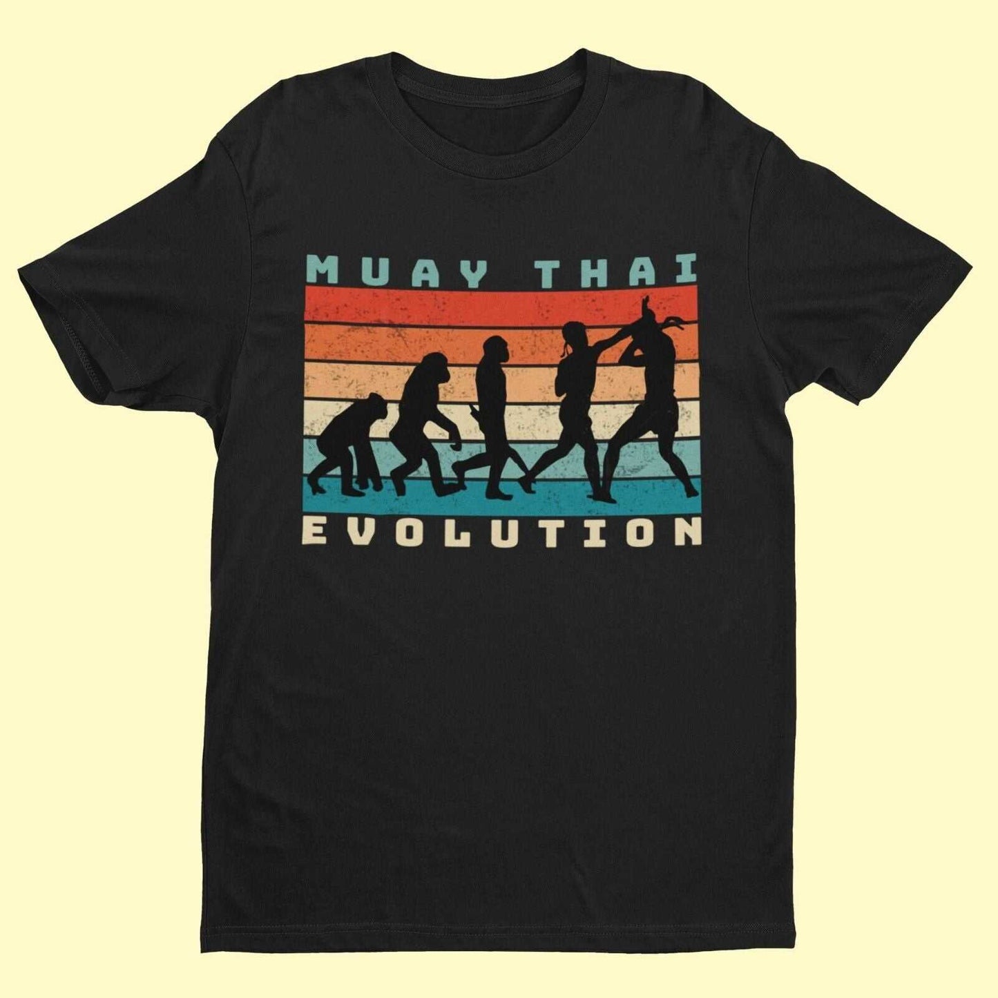 EVOLUTION OF MUAY THAI Funny T-Shirt Ape To Thai Boxing Combat Sport Fitness T-Shirt