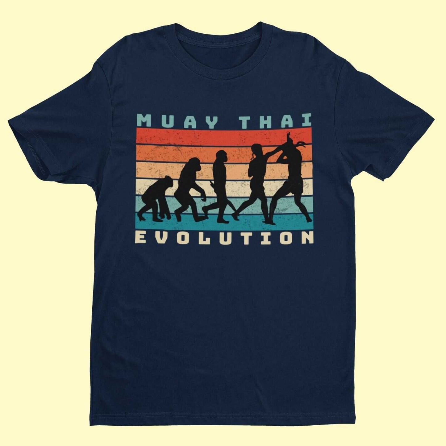 EVOLUTION OF MUAY THAI Funny T-Shirt Ape To Thai Boxing Combat Sport Fitness T-Shirt