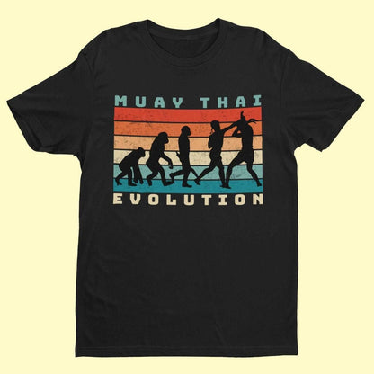 EVOLUTION OF MUAY THAI Funny T-Shirt Ape To Thai Boxing Combat Sport Fitness T-Shirt
