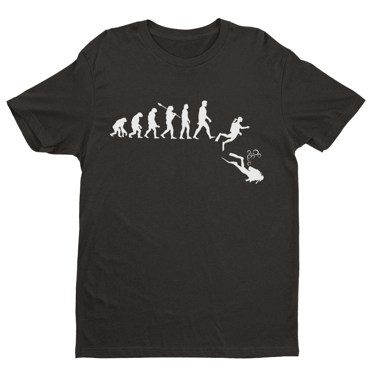 EVOLUTION OF SCUBA DIVING T-Shirt Gift For Diver Darwin Ape To Man Evo Design T-Shirt