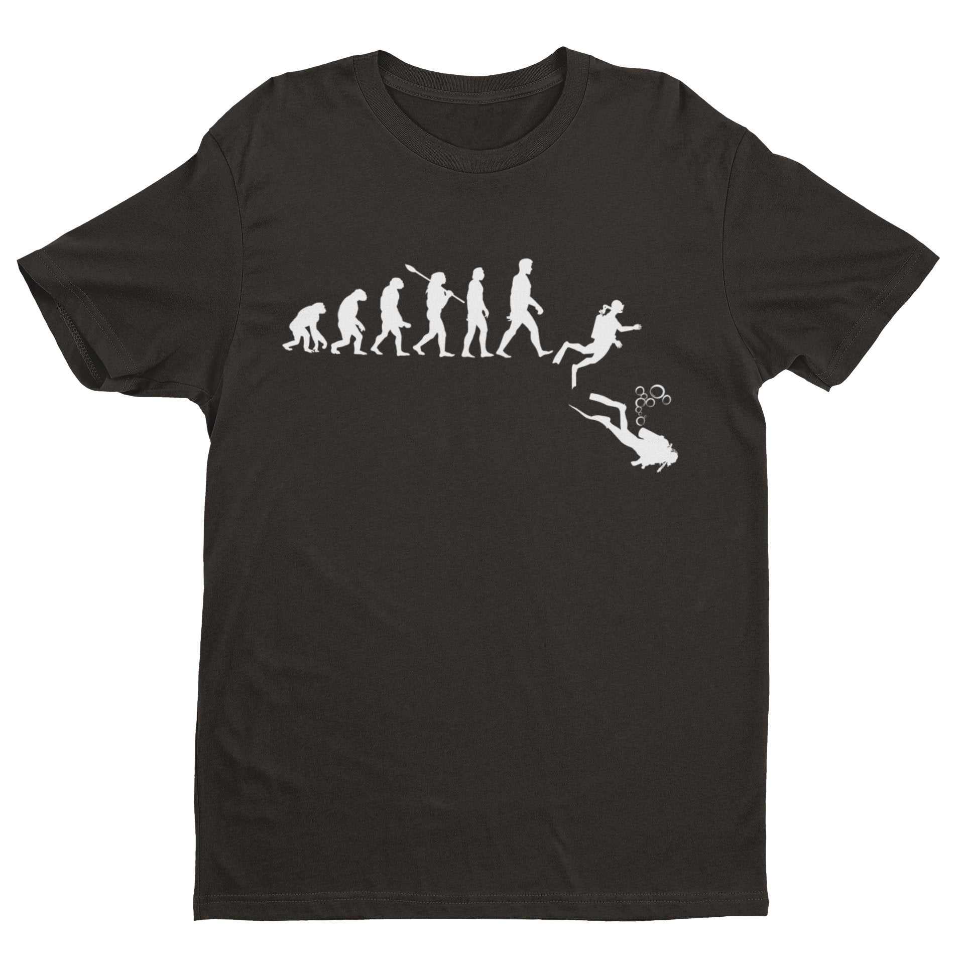 EVOLUTION OF SCUBA DIVING T-Shirt Gift For Diver Darwin Ape To Man Evo Design T-Shirt