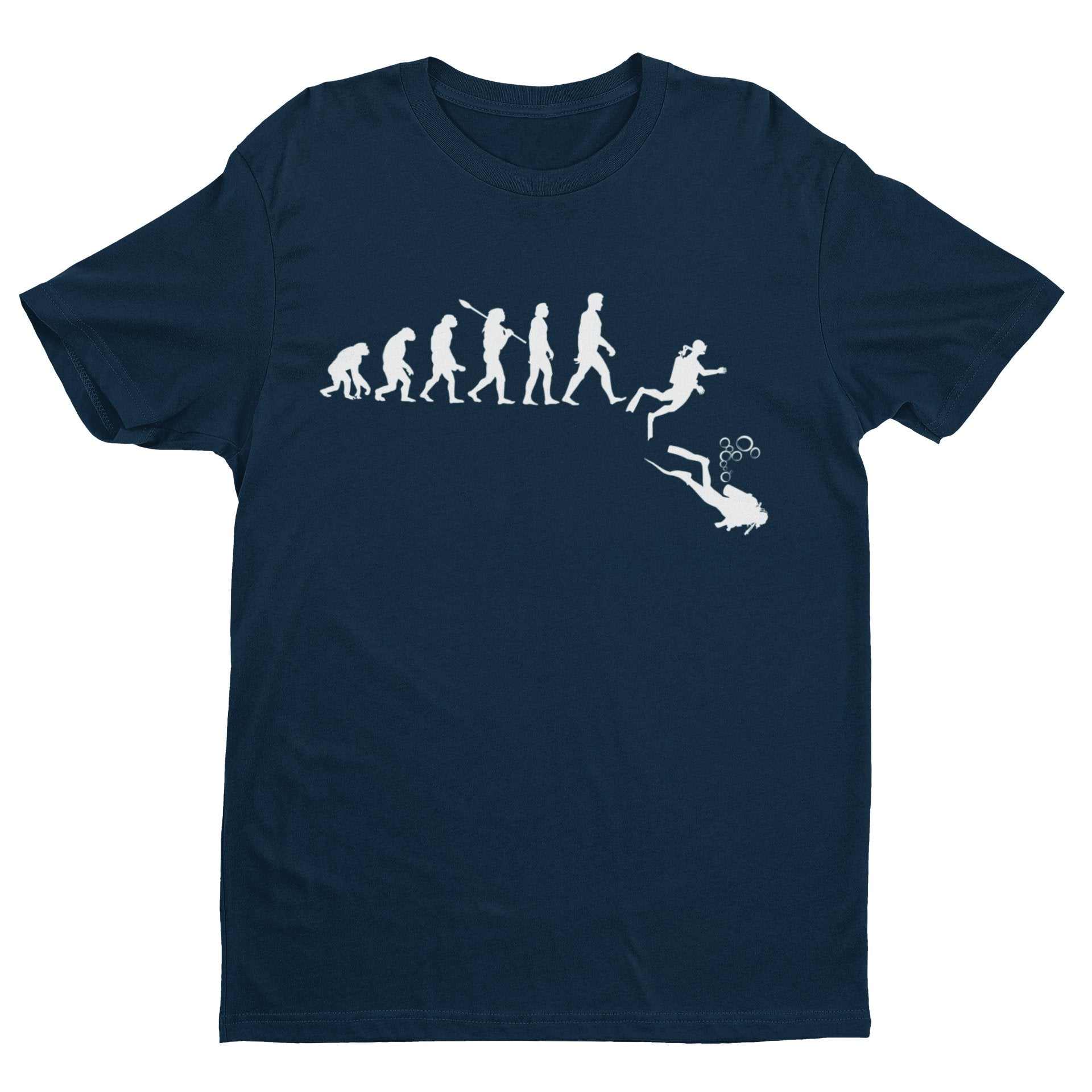 EVOLUTION OF SCUBA DIVING T-Shirt Gift For Diver Darwin Ape To Man Evo Design T-Shirt
