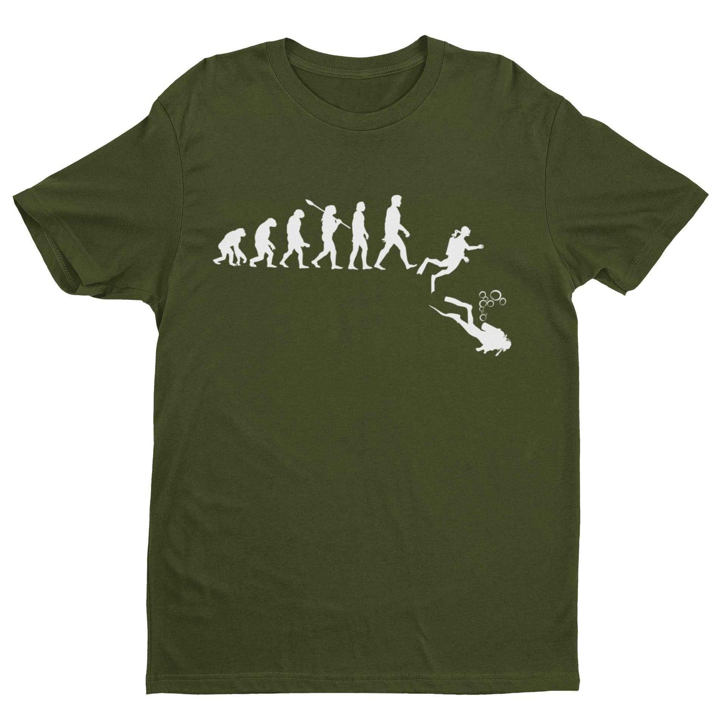 EVOLUTION OF SCUBA DIVING T-Shirt Gift For Diver Darwin Ape To Man Evo Design T-Shirt