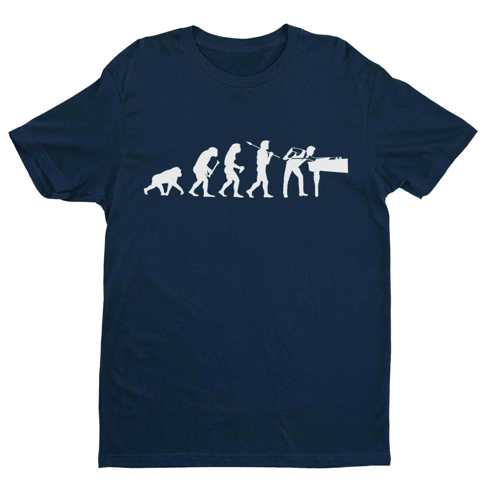 EVOLUTION OF SNOOKER T-Shirt Gift Pool Darwin Ape To Man Evo Design Funny T-Shirt
