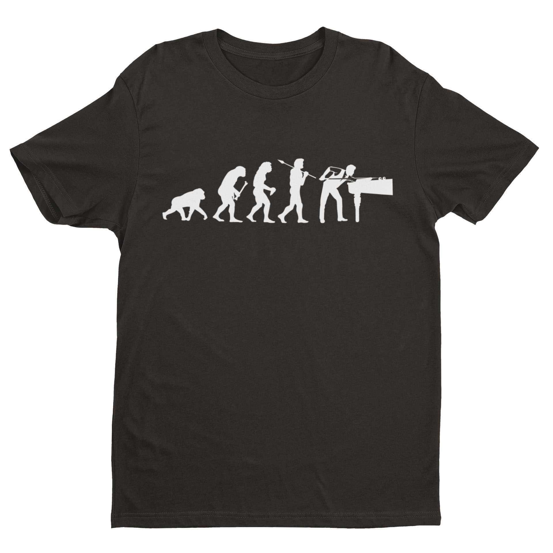 EVOLUTION OF SNOOKER T-Shirt Gift Pool Darwin Ape To Man Evo Design Funny T-Shirt
