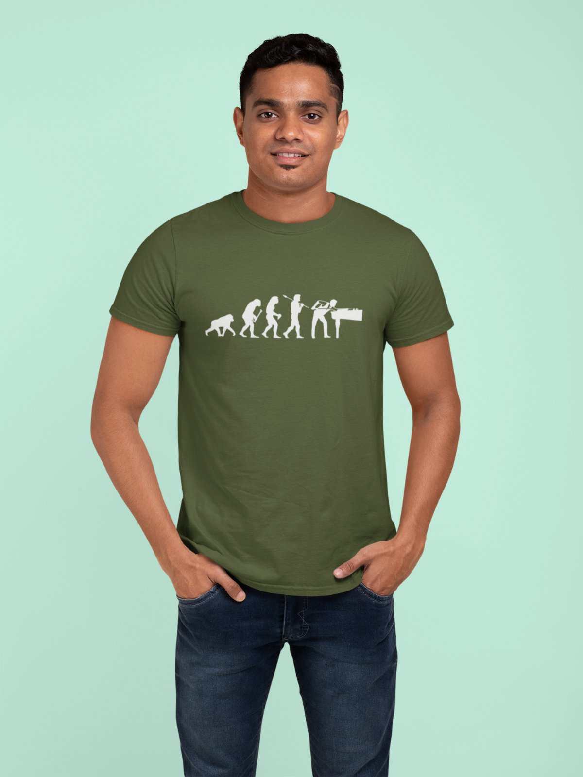 EVOLUTION OF SNOOKER T-Shirt Gift Pool Darwin Ape To Man Evo Design Funny T-Shirt