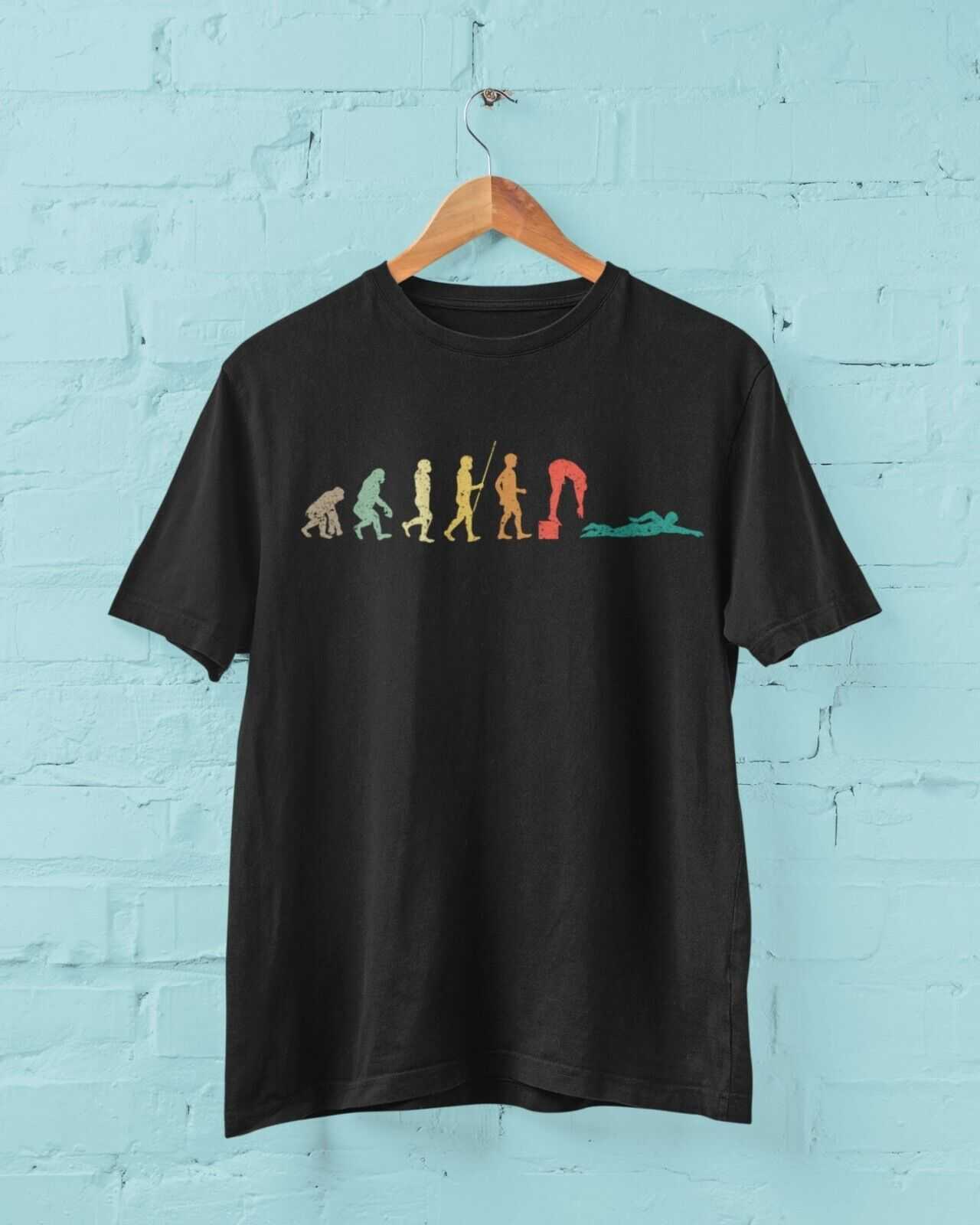 EVOLUTION OF SWIMMING T-Shirt Gift For Smimmer Diver Pool Athlete Ape To Man T-Shirt