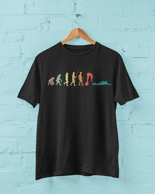 EVOLUTION OF SWIMMING T-Shirt Gift For Smimmer Diver Pool Athlete Ape To Man T-Shirt