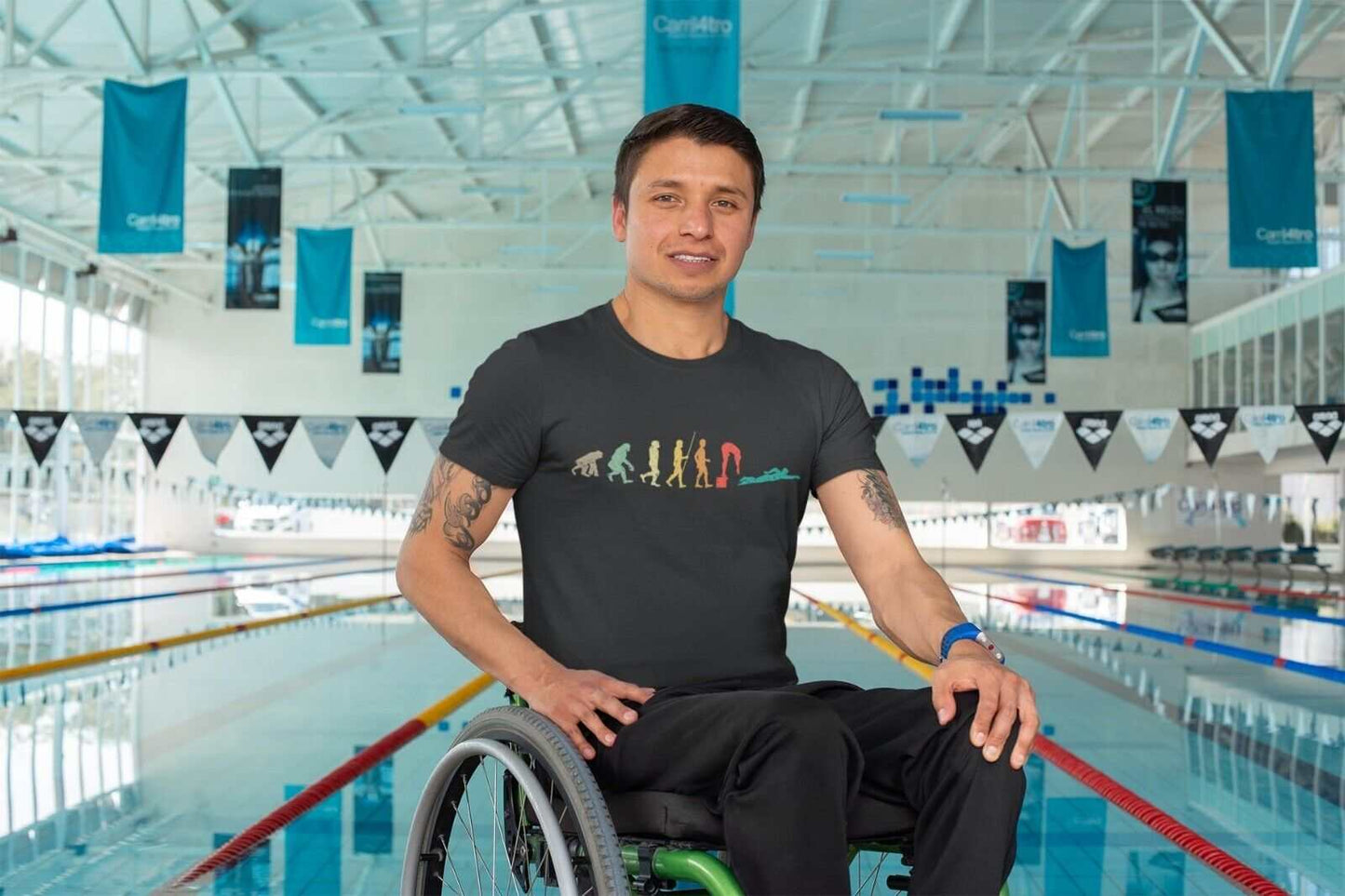 EVOLUTION OF SWIMMING T-Shirt Gift For Smimmer Diver Pool Athlete Ape To Man T-Shirt