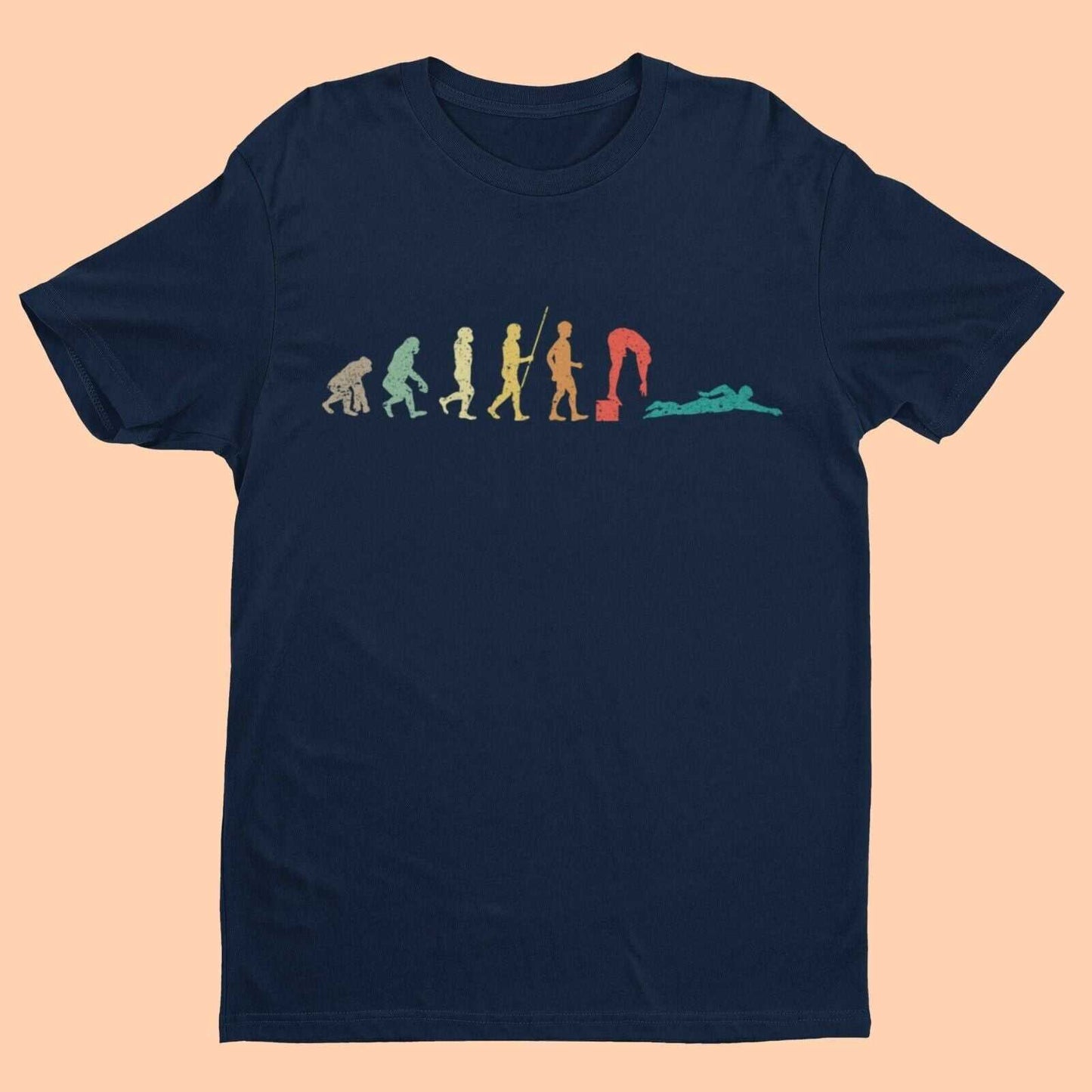 EVOLUTION OF SWIMMING T-Shirt Gift For Smimmer Diver Pool Athlete Ape To Man T-Shirt
