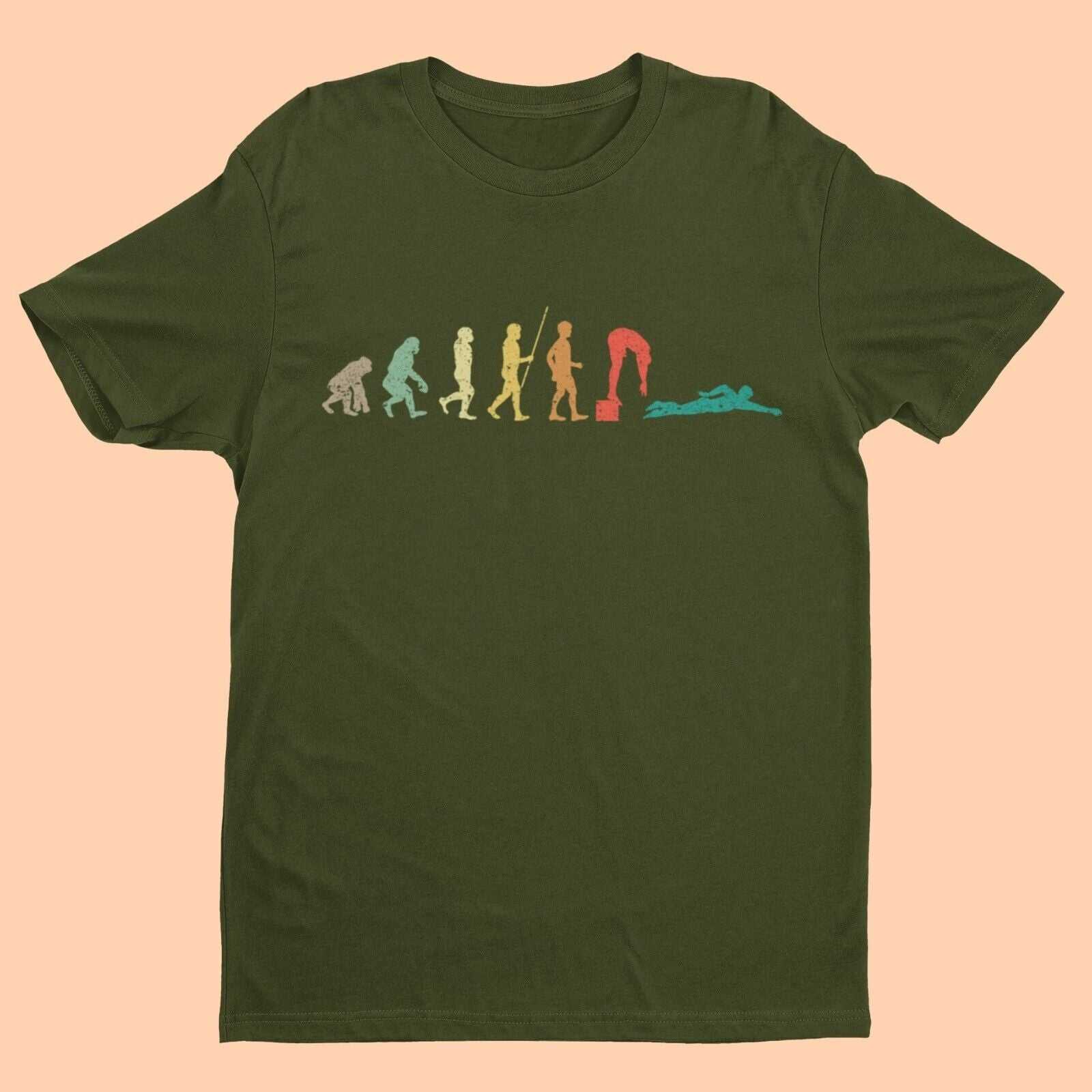 EVOLUTION OF SWIMMING T-Shirt Gift For Smimmer Diver Pool Athlete Ape To Man T-Shirt