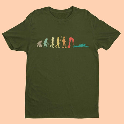 EVOLUTION OF SWIMMING T-Shirt Gift For Smimmer Diver Pool Athlete Ape To Man T-Shirt