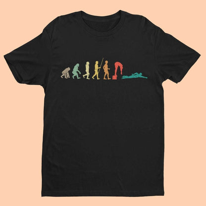 EVOLUTION OF SWIMMING T-Shirt Gift For Smimmer Diver Pool Athlete Ape To Man T-Shirt