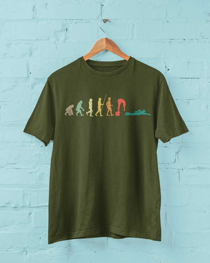 EVOLUTION OF SWIMMING T-Shirt Gift For Smimmer Diver Pool Athlete Ape To Man T-Shirt