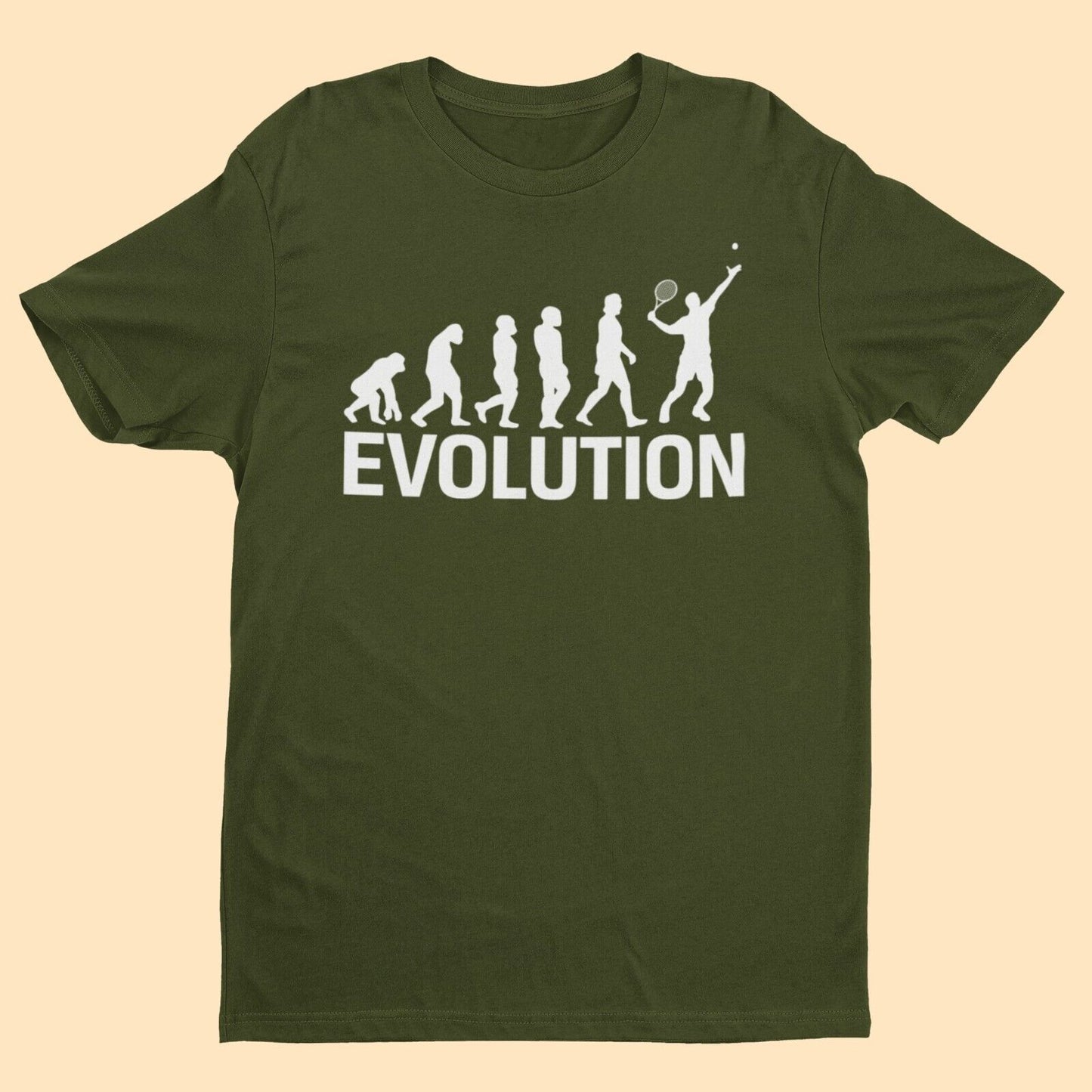 EVOLUTION OF TENNIS T-Shirt Funny Darwin Ape To Man To Wimbeldon Star Gift T-Shirt