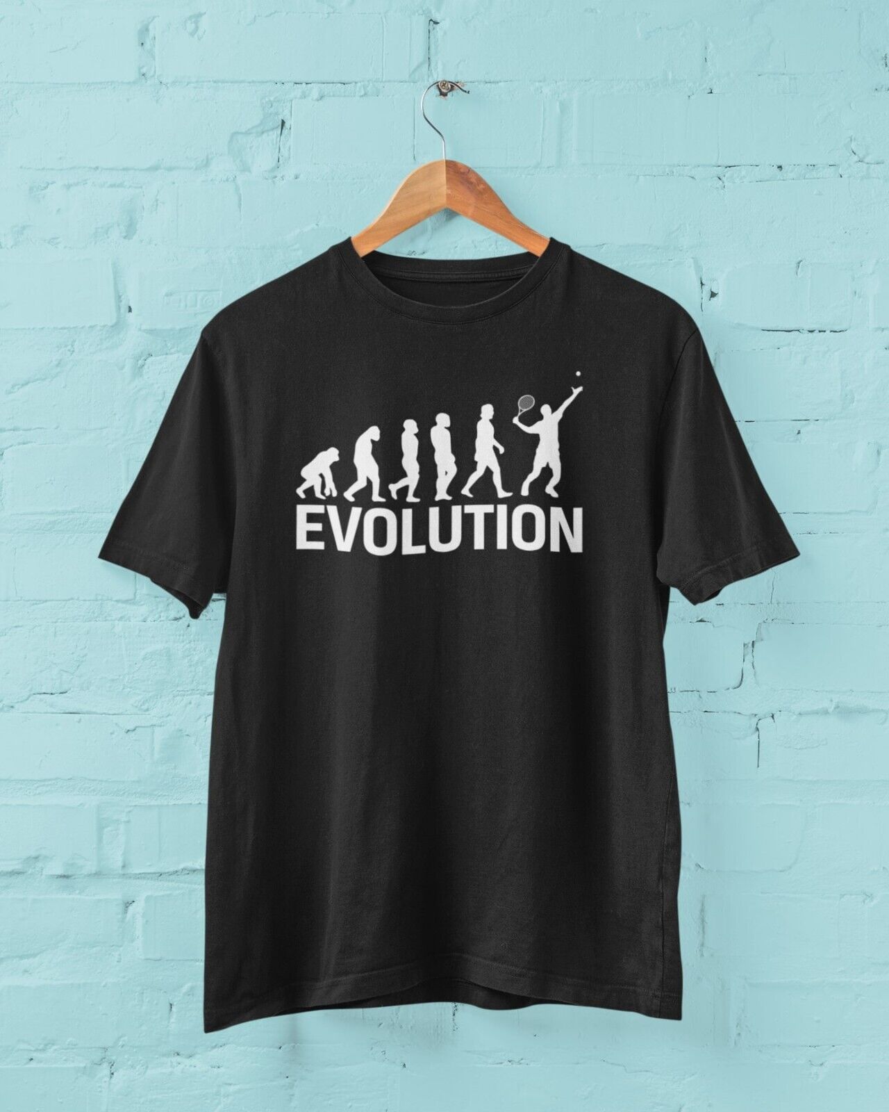 EVOLUTION OF TENNIS T-Shirt Funny Darwin Ape To Man To Wimbeldon Star Gift T-Shirt