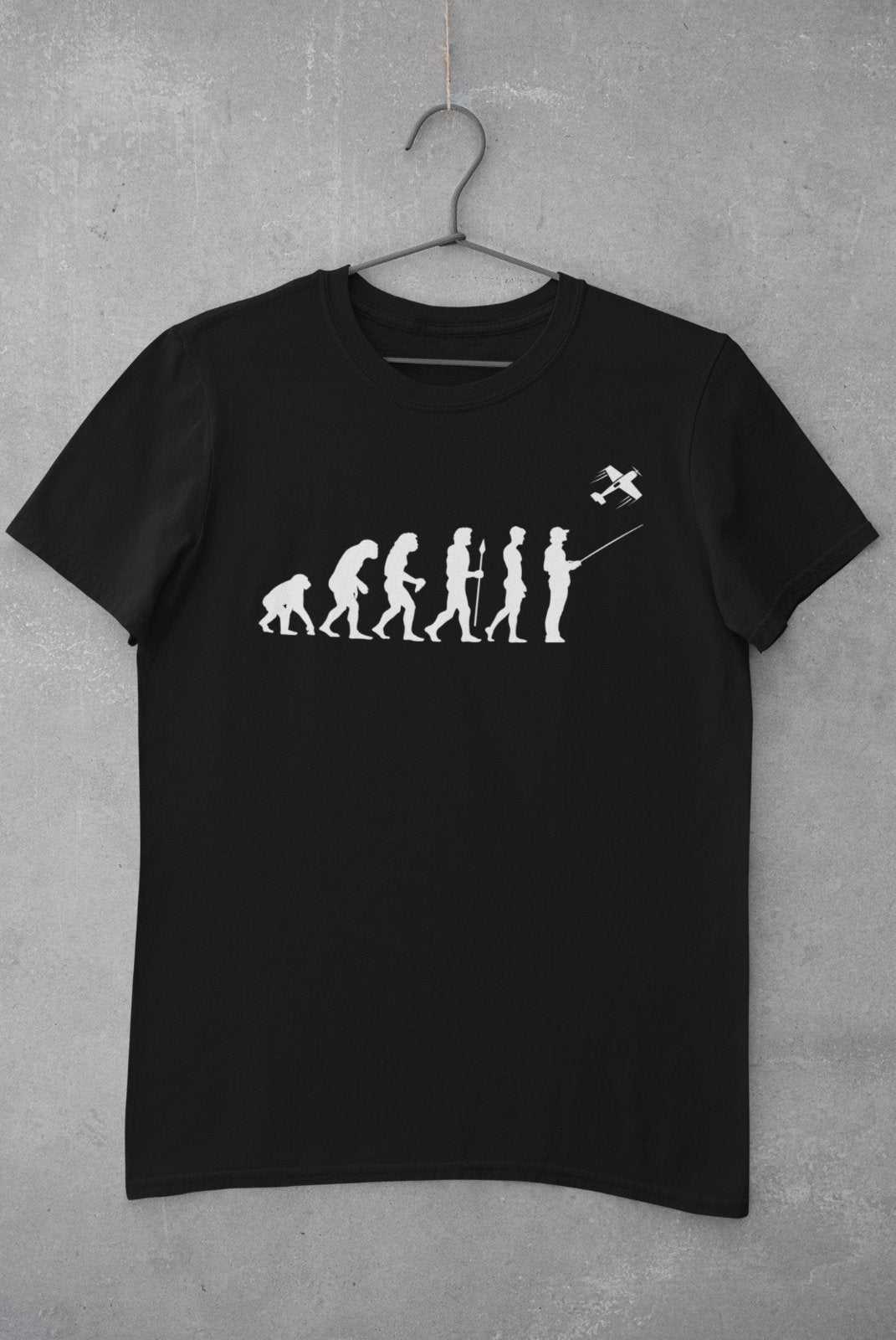 EVOLUTION TO RC PLANE Funny Darwin Ape To Radio Controlled Plane Enthusiast Gift T-Shirt