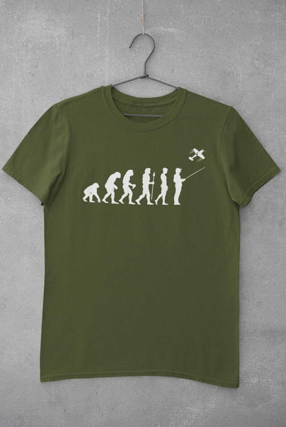EVOLUTION TO RC PLANE Funny Darwin Ape To Radio Controlled Plane Enthusiast Gift T-Shirt