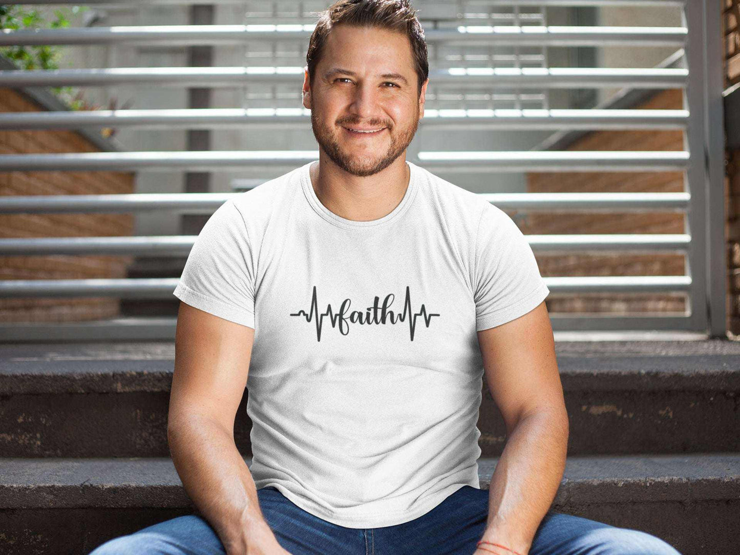 Faith Heartbeat Christian T-Shirt Inspirational Gift for Believers Witness T-Shirt