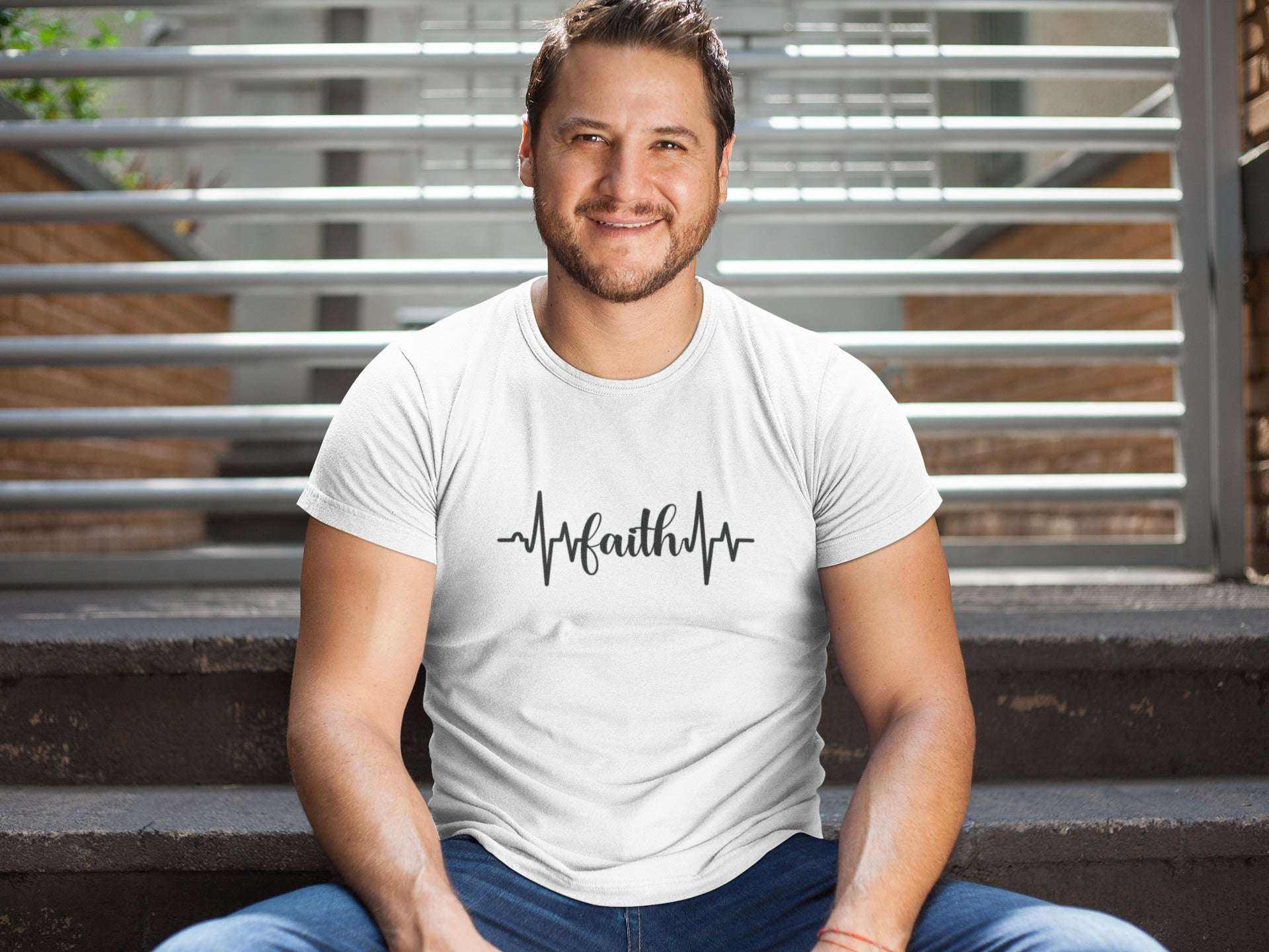 Faith Heartbeat Christian T-Shirt Inspirational Gift for Believers Witness T-Shirt