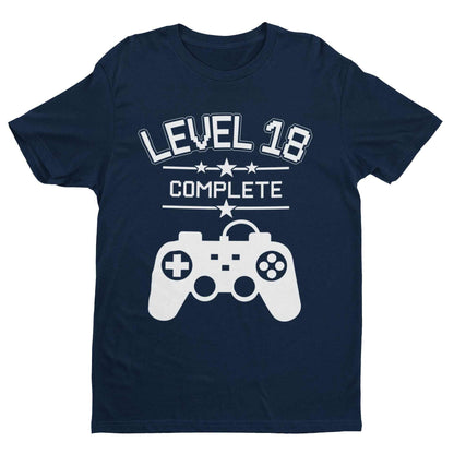 Funny 18th Birthday T-Shirt Level 18 Complete Gamer Themed Gift Gaming T-Shirt