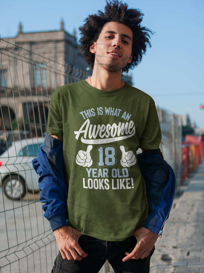 Funny 18th Birthday T-Shirt This Is What An Awesome 18 Year Old Looks Like Gift