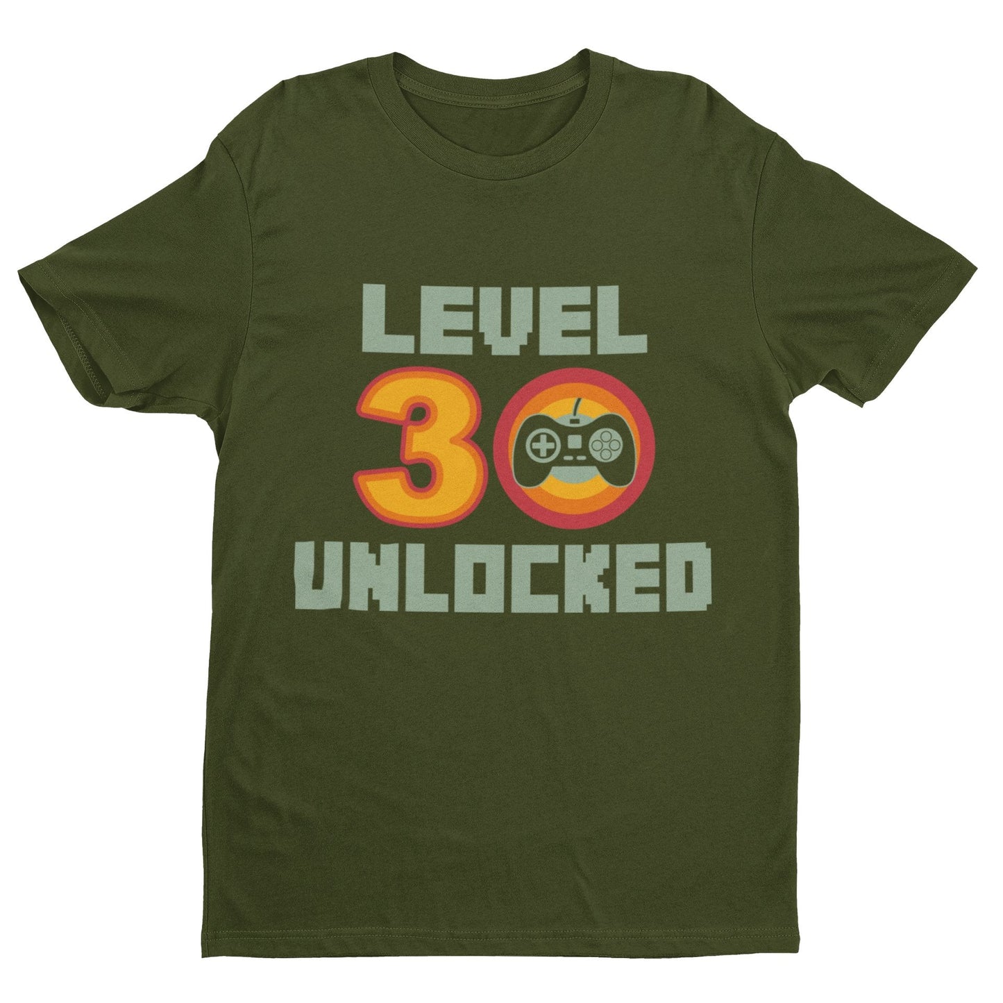 Funny 30th Birthday T-Shirt Level 30 Unlocked Gamer Themed Gift Gaming T-Shirt