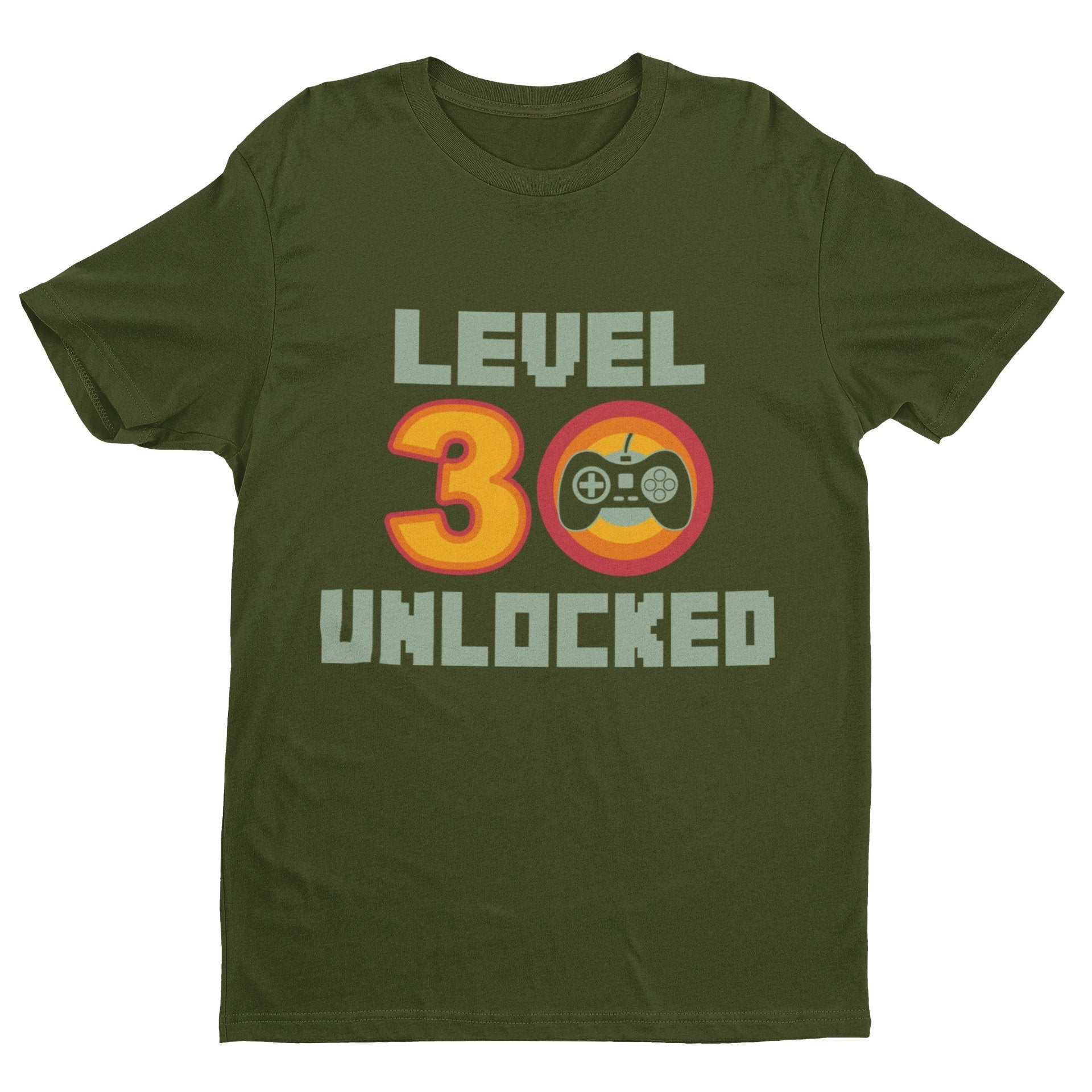 Funny 30th Birthday T-Shirt Level 30 Unlocked Gamer Themed Gift Gaming T-Shirt