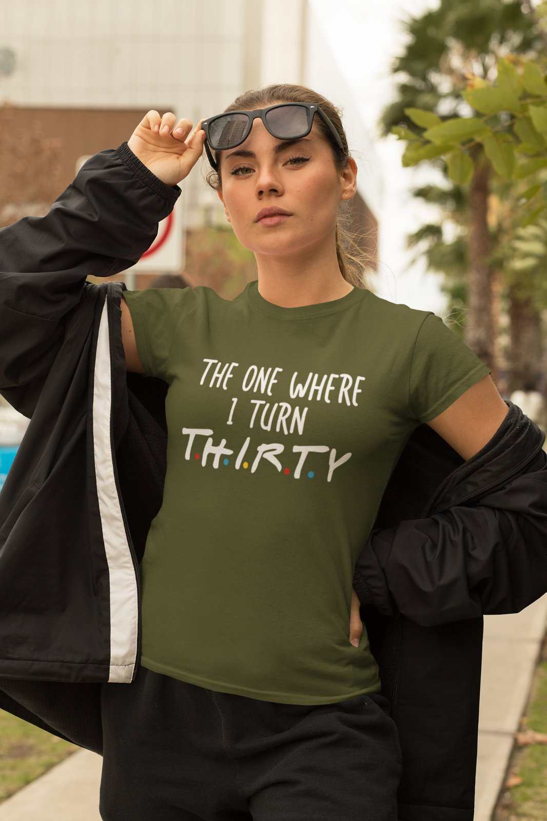 Funny 30th Birthday T-Shirt The One Where I Turn Thirty Friends Font Gift T-Shirt