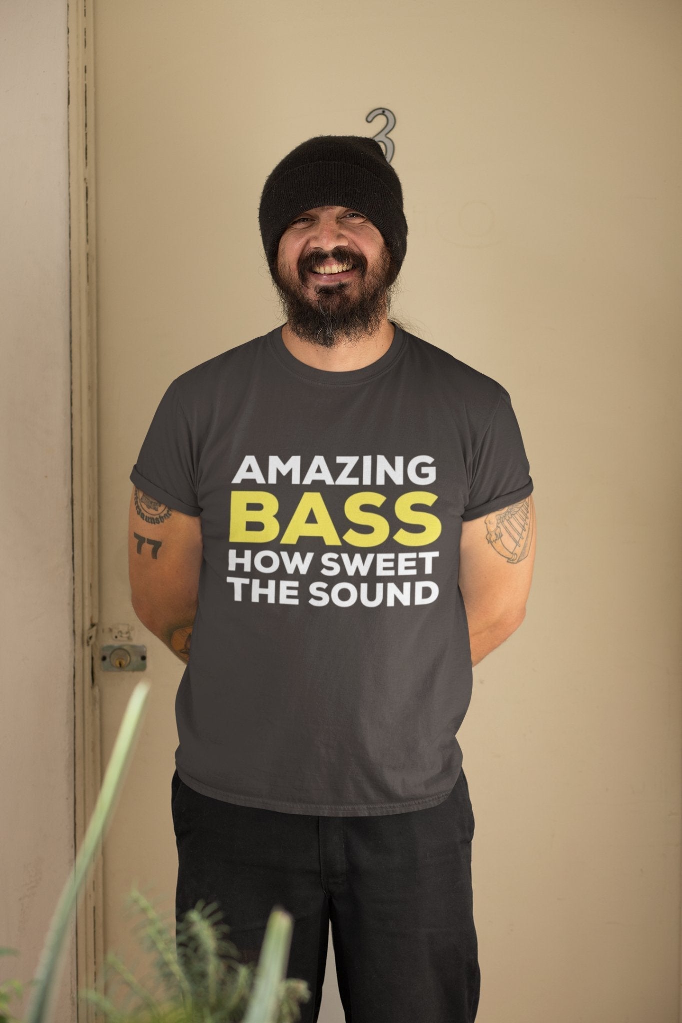 Funny AMAZING BASS T-Shirt Funny Bassist Guitar Guitarist T-Shirt Parody Lyrics T-Shirt