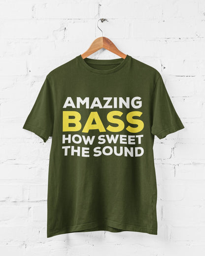Funny AMAZING BASS T-Shirt Funny Bassist Guitar Guitarist T-Shirt Parody Lyrics T-Shirt