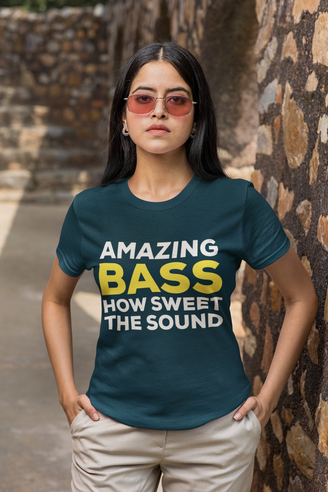 Funny AMAZING BASS T-Shirt Funny Bassist Guitar Guitarist T-Shirt Parody Lyrics T-Shirt