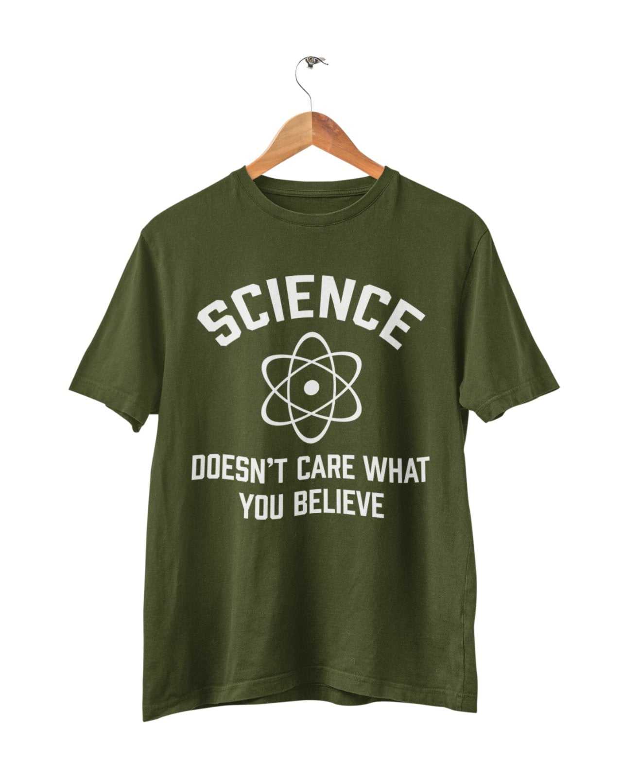 Funny Atheist T-Shirt Science Doesn't Care What You Believe Atheism Gift