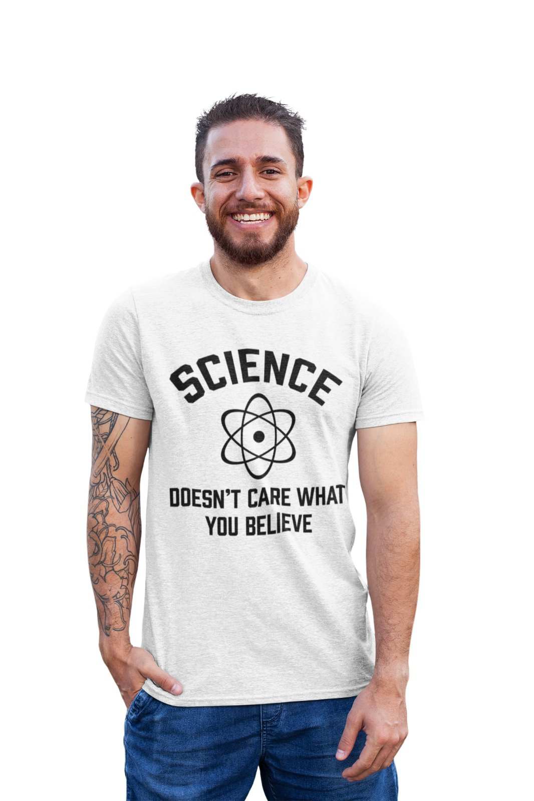 Funny Atheist T-Shirt Science Doesn't Care What You Believe Atheism Gift