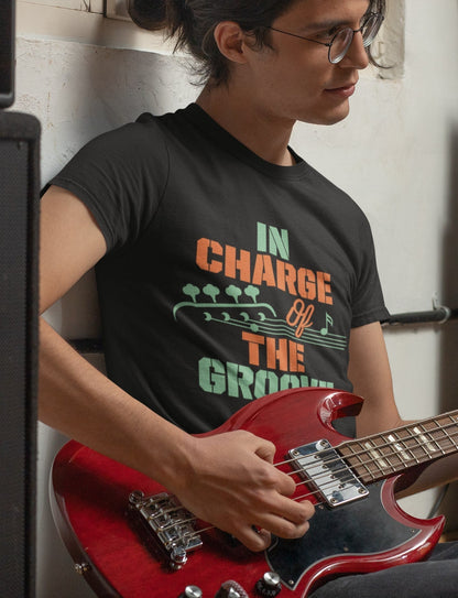Funny BASS Guitar T-Shirt IN CHARGE OF THE GROOVE Guitarist gift present band T-Shirt