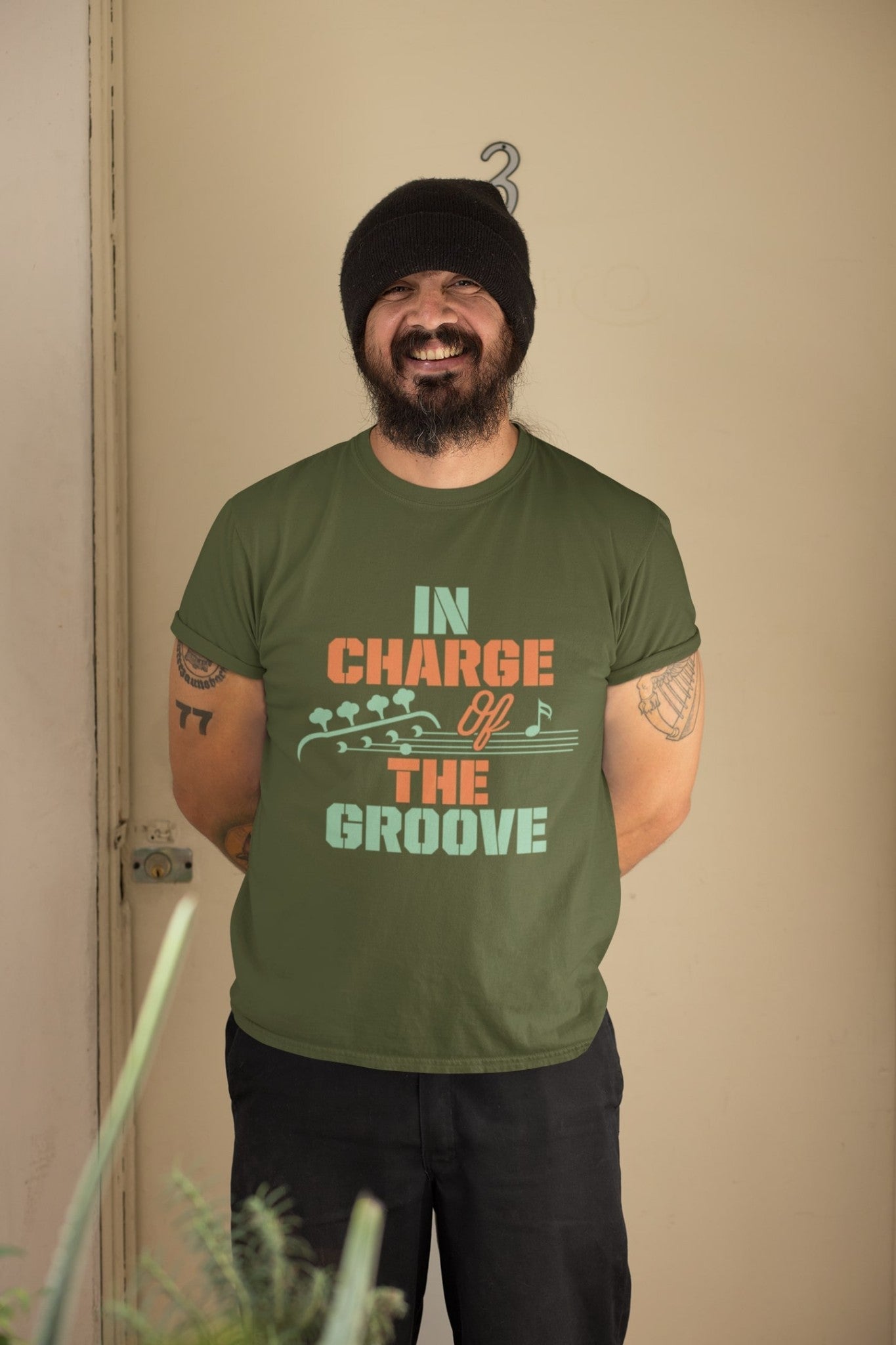 Funny BASS Guitar T-Shirt IN CHARGE OF THE GROOVE Guitarist gift present band T-Shirt