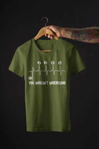 Funny Biker T-Shirt Gearshift Heartbeat One Down 4 Up Motorcycle Motorbike T-Shirt Gift