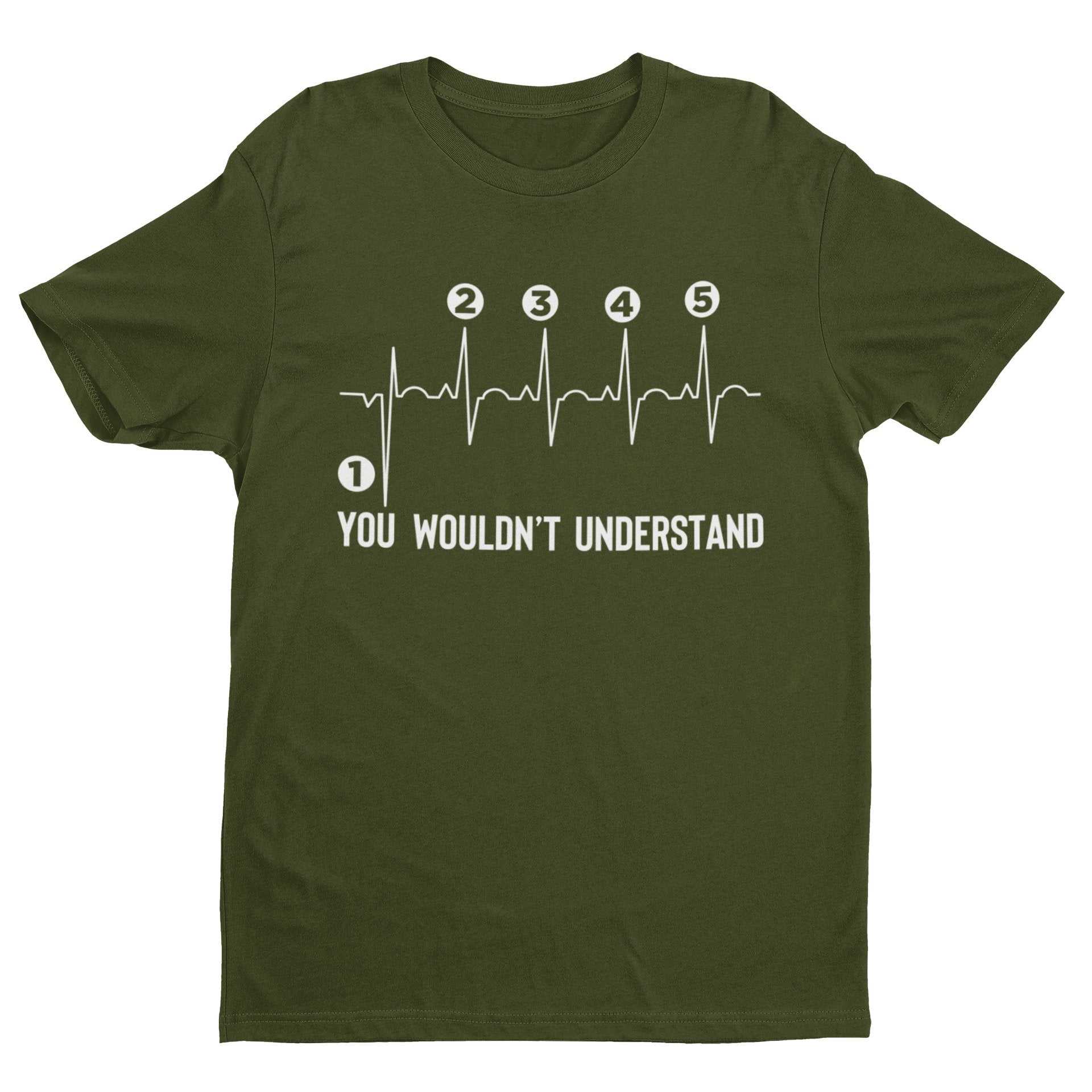 Funny Biker T-Shirt Gearshift Heartbeat One Down 4 Up Motorcycle Motorbike T-Shirt Gift