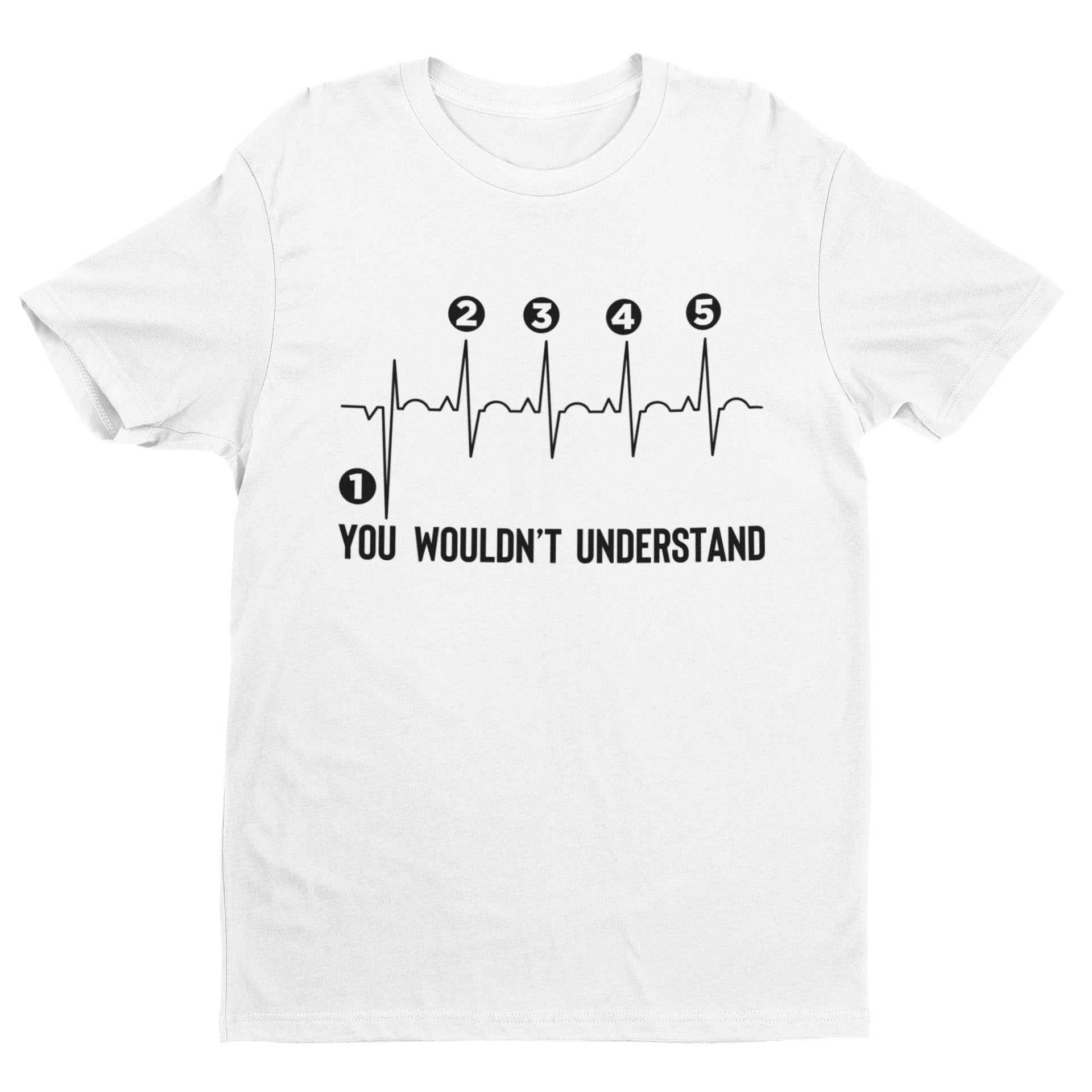 Funny Biker T-Shirt Gearshift Heartbeat One Down 4 Up Motorcycle Motorbike T-Shirt Gift