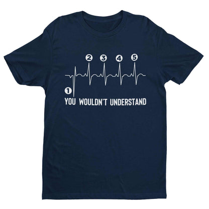 Funny Biker T-Shirt Gearshift Heartbeat One Down 4 Up Motorcycle Motorbike T-Shirt Gift