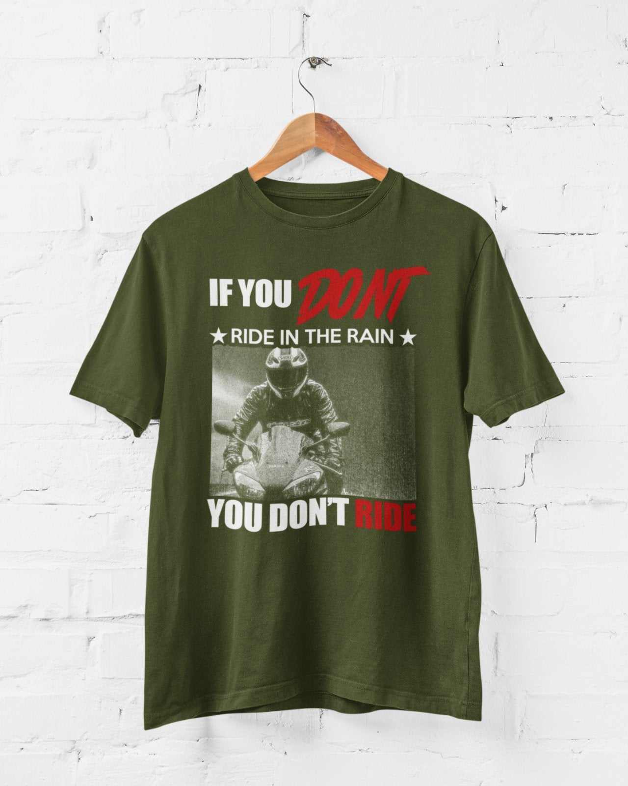 Funny Biker T-Shirt If You Don't Ride in the Rain You Don't Ride Motorcycle Gift T-Shirt