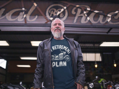 Funny Biker T-Shirt My Retirement Plan Motorcycle Gift Dad Grandad Uncle T-Shirt