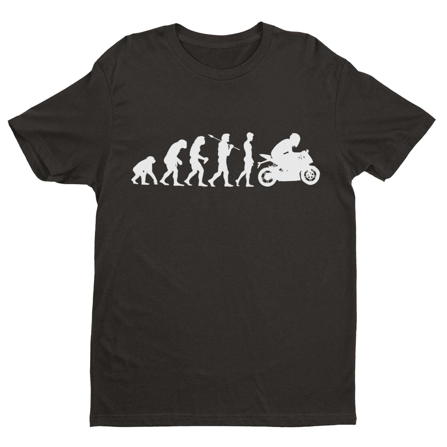 Funny Biker T-Shirt The Evolution of The Motorcycle Darwin Ape To Motorbike T-Shirt Gift