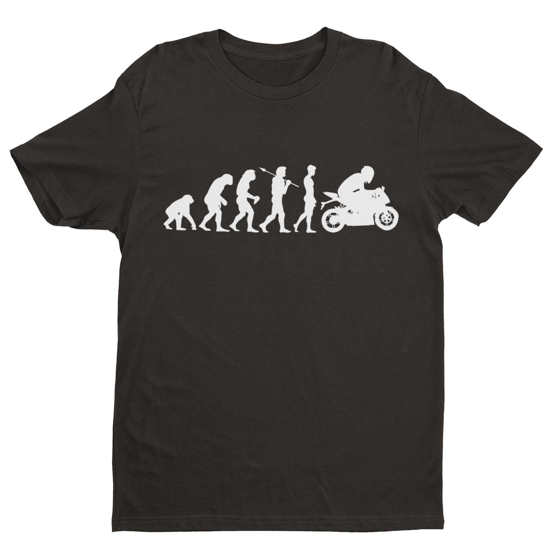 Funny Biker T-Shirt The Evolution of The Motorcycle Darwin Ape To Motorbike T-Shirt Gift