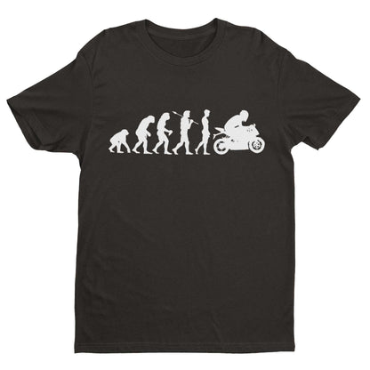 Funny Biker T-Shirt The Evolution of The Motorcycle Darwin Ape To Motorbike T-Shirt Gift