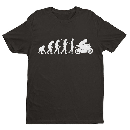 Funny Biker T-Shirt The Evolution of The Motorcycle Darwin Ape To Motorbike T-Shirt Gift