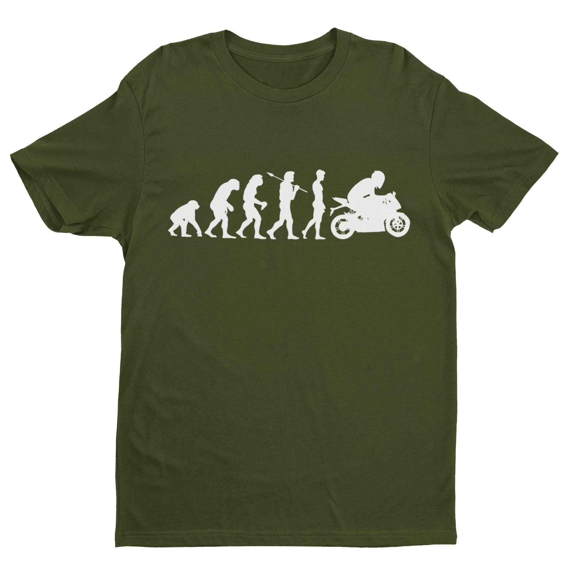 Funny Biker T-Shirt The Evolution of The Motorcycle Darwin Ape To Motorbike T-Shirt Gift